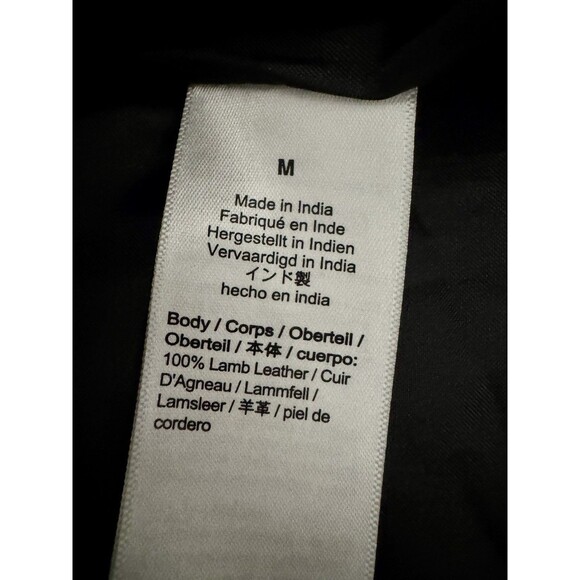 J Crew Collection Black Washed Lamb Leather Moto Biker Jacket Size M - Picture 8 of 11